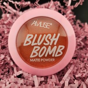 1 - Amuse Blush Bomb Matte Powder Blush Coral Peach Blendable Makeup Mix-6